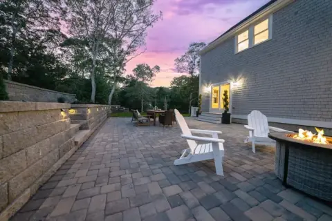 Custom water feature and landscape installation, Cape Cod